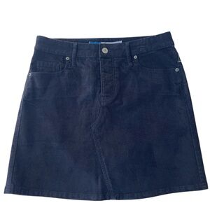 Old Navy Black Corduroy Mini Skirt 5 Pocket Design Secret Slim Woman's 2 New